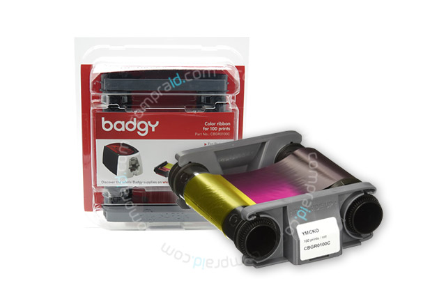 Cinta Evolis CBGR0100C para impresión a todo color, compatible con impresoras Badgy100 y badgy200