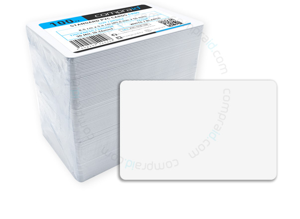 Tarjetas de PVC blancas de bajo costo compatibles con impresoras de tarjetas zebra, evolis, fargo y datacard