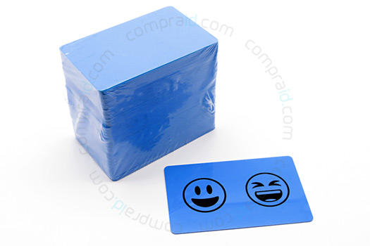 Tarjeta pvc azul para impresora de credenciales