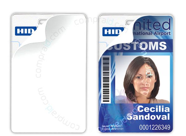 Tarjeta HID ProxCard II personalizada con tarjeta adhesiva impresa a todo color